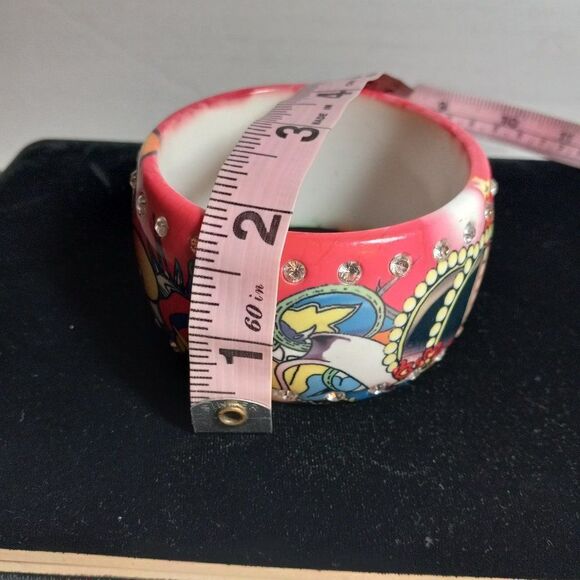 Fashion Leader Rose/Crown and Rhinestones Bracelet Cottagecore Granny Chic - Picture 5 of 6